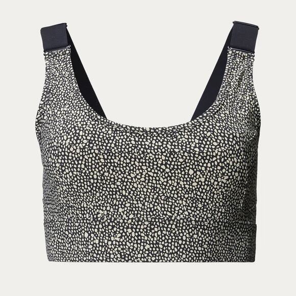 Varley Edris Sports Bra Mixed Pebble Size XS Black Cream Dot Print Cute Chic Gym - Picture 1 of 16